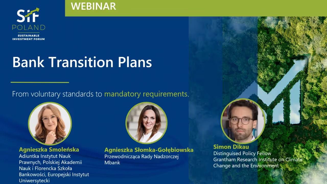 Webinar “Bank Transition Plans - from voluntary standards to mandatory requirements”